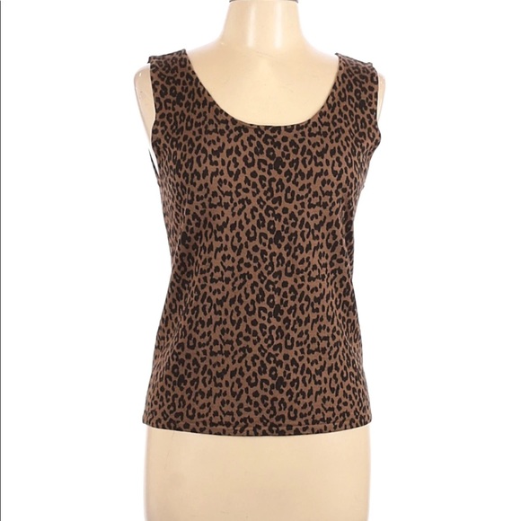 Tahari Tops - Tahari Leopard Print Knit Top Wool